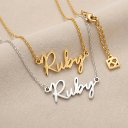 Ruby Name Necklace | 18ct Gold, Silver & Vermeil | Ready to Ship