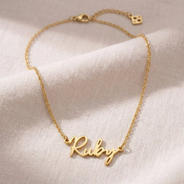 Ruby Name Necklace | 18ct Gold, Silver & Vermeil | Ready to Ship