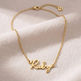 Ruby Name Necklace | 18ct Gold, Silver & Vermeil | Ready to Ship