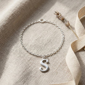 S Bracelet | Initial & Letter S Charm, Gold & Silver