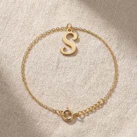 S Bracelet | Initial & Letter S Charm, Gold & Silver