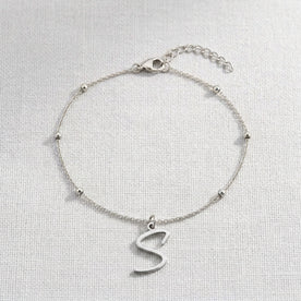 S Bracelet | Initial & Letter S Charm, Gold & Silver