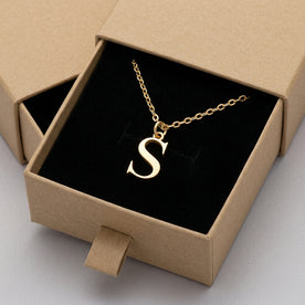 S Necklace | Initial & Letter S Pendant, Gold & Silver