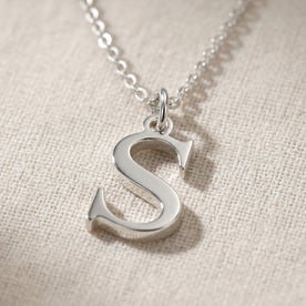 S Necklace | Initial & Letter S Pendant, Gold & Silver