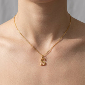 S Necklace | Initial & Letter S Pendant, Gold & Silver