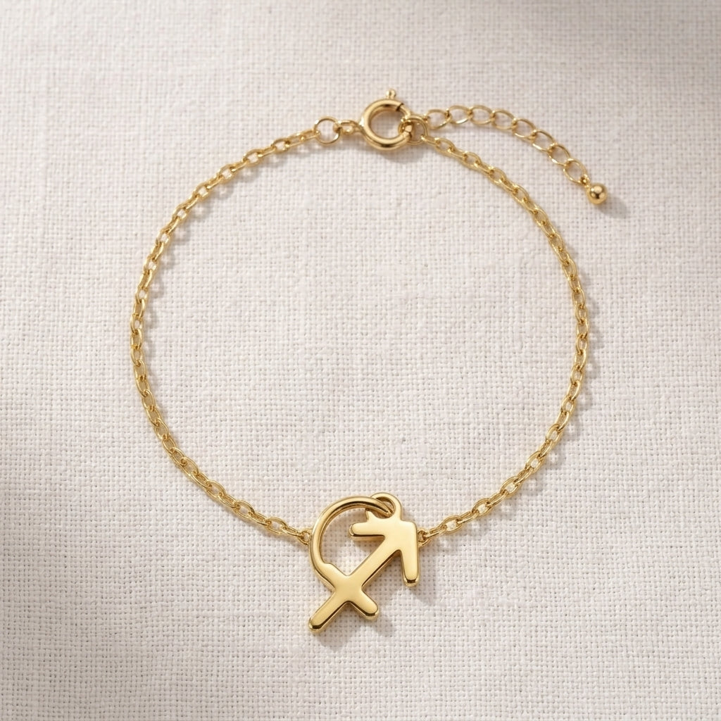 Sagittarius Zodiac Bracelet | Star Sign Charm, Gold & Silver