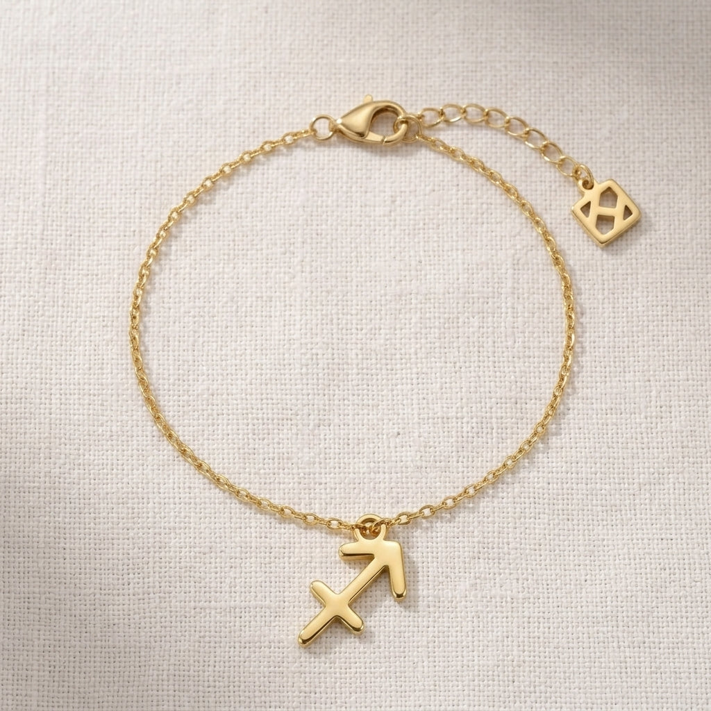 Sagittarius Zodiac Bracelet | Star Sign Charm, Gold & Silver