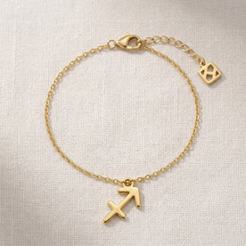 Sagittarius Zodiac Bracelet | Star Sign Charm, Gold & Silver