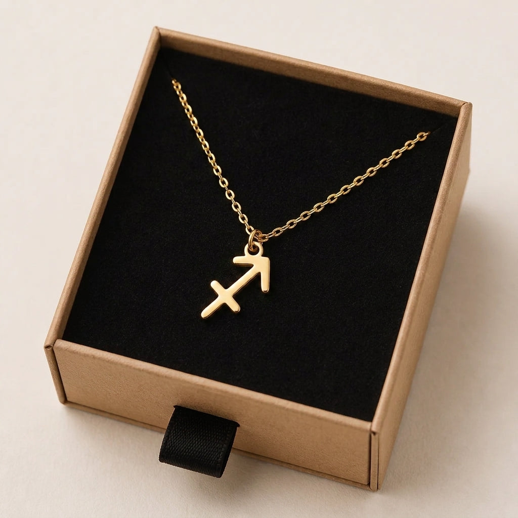 Sagittarius Zodiac Necklace | Star Sign Pendant, Gold & Silver