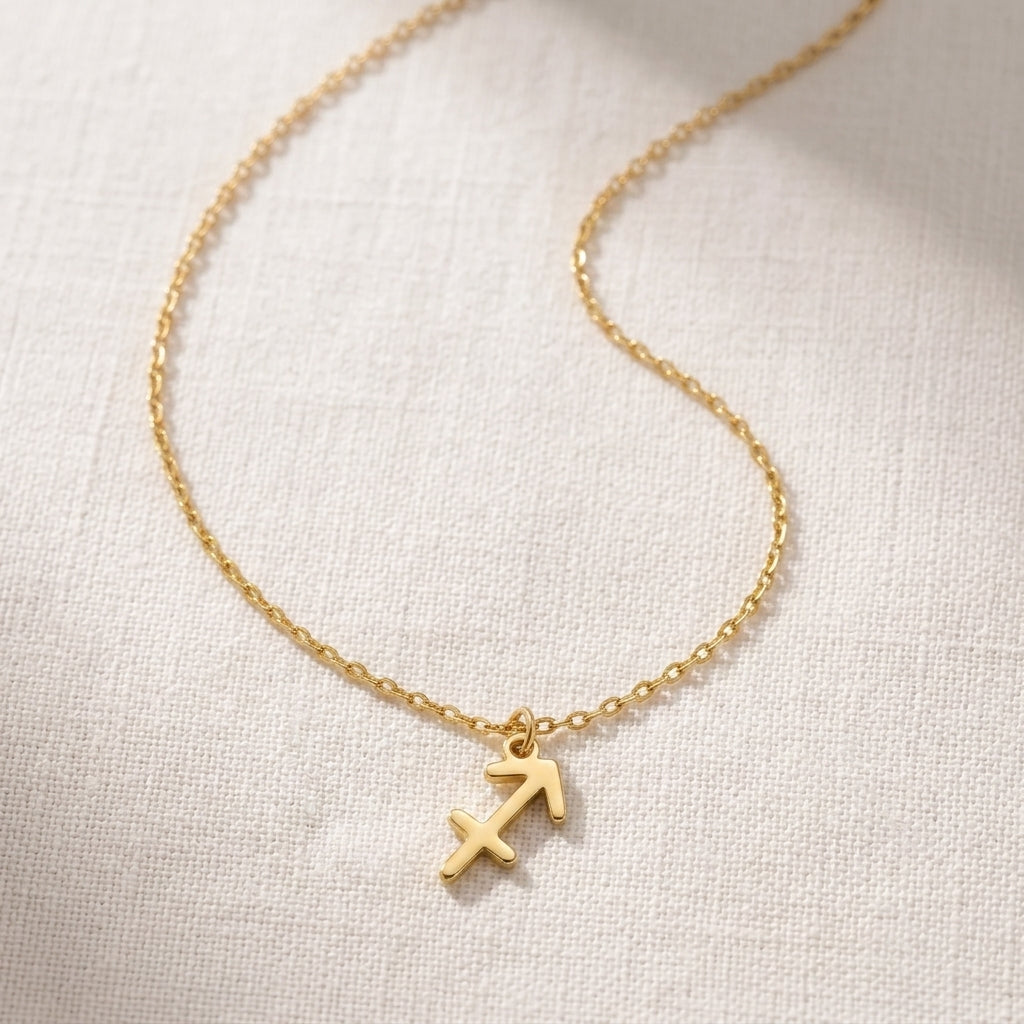 Sagittarius Zodiac Necklace | Star Sign Pendant, Gold & Silver