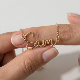 Sam Name Necklace | 18ct Gold, Silver & Vermeil | Ready to Ship