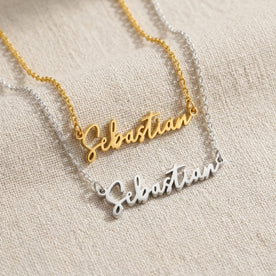 Sebastian Name Necklace | 18ct Gold, Silver & Vermeil | Ready to Ship
