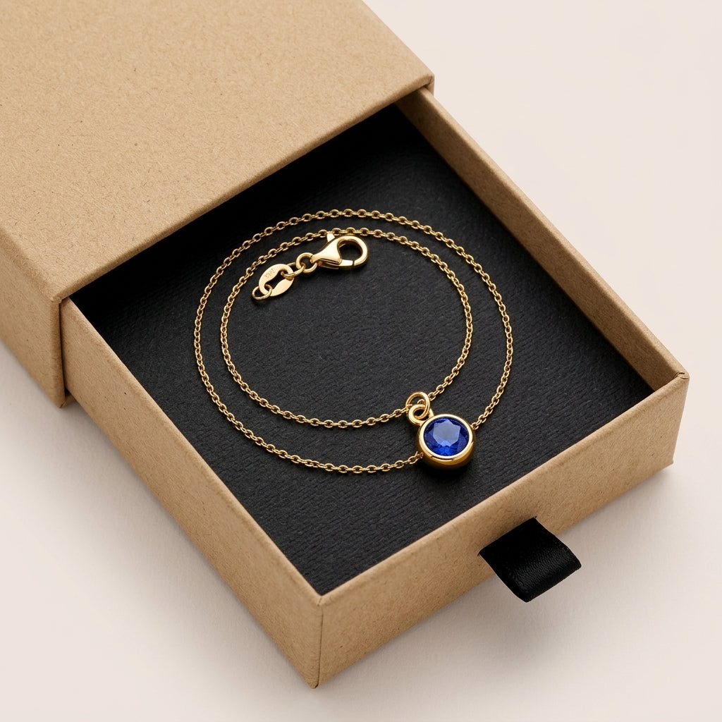September Birthstone Bracelet | Sapphire, Gold & Silver