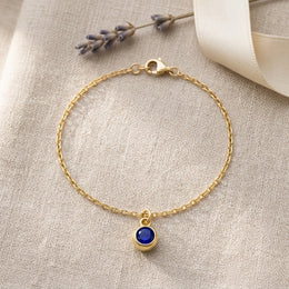 September Birthstone Bracelet | Sapphire, Gold & Silver