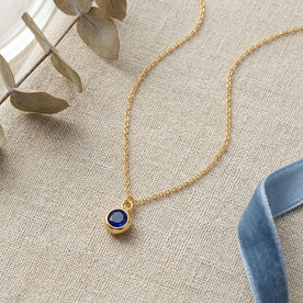 September Birthstone Necklace | Sapphire, Gold & Silver