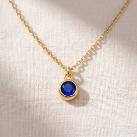 September Birthstone Necklace | Sapphire, Gold & Silver