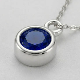 September Birthstone Necklace | Sapphire, Gold & Silver