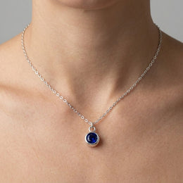 September Birthstone Necklace | Sapphire, Gold & Silver