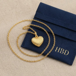 Ribbed Heart Necklace