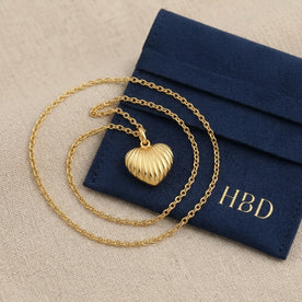 Ribbed Heart Necklace