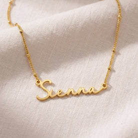Sienna Name Necklace | 18ct Gold, Silver & Vermeil | Ready to Ship