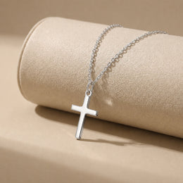 Vertical Cross Necklace in Gold, Silver & Vermeil | HBD