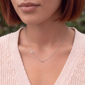 Double Sideways Initial Necklace in Gold or Silver