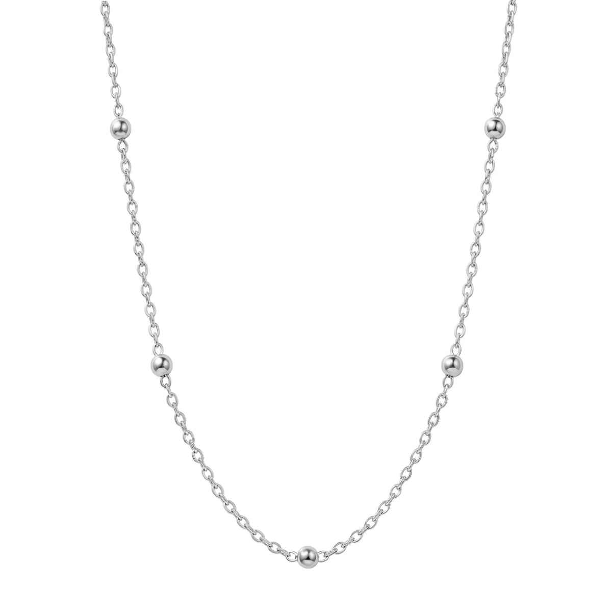 Satellite Ball Curb Chain in 18ct Gold or Sterling Silver – Fine Layering Chain 14" to 20"