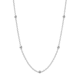 Satellite Ball Curb Chain in 18ct Gold or Sterling Silver – Fine Layering Chain 14" to 20"