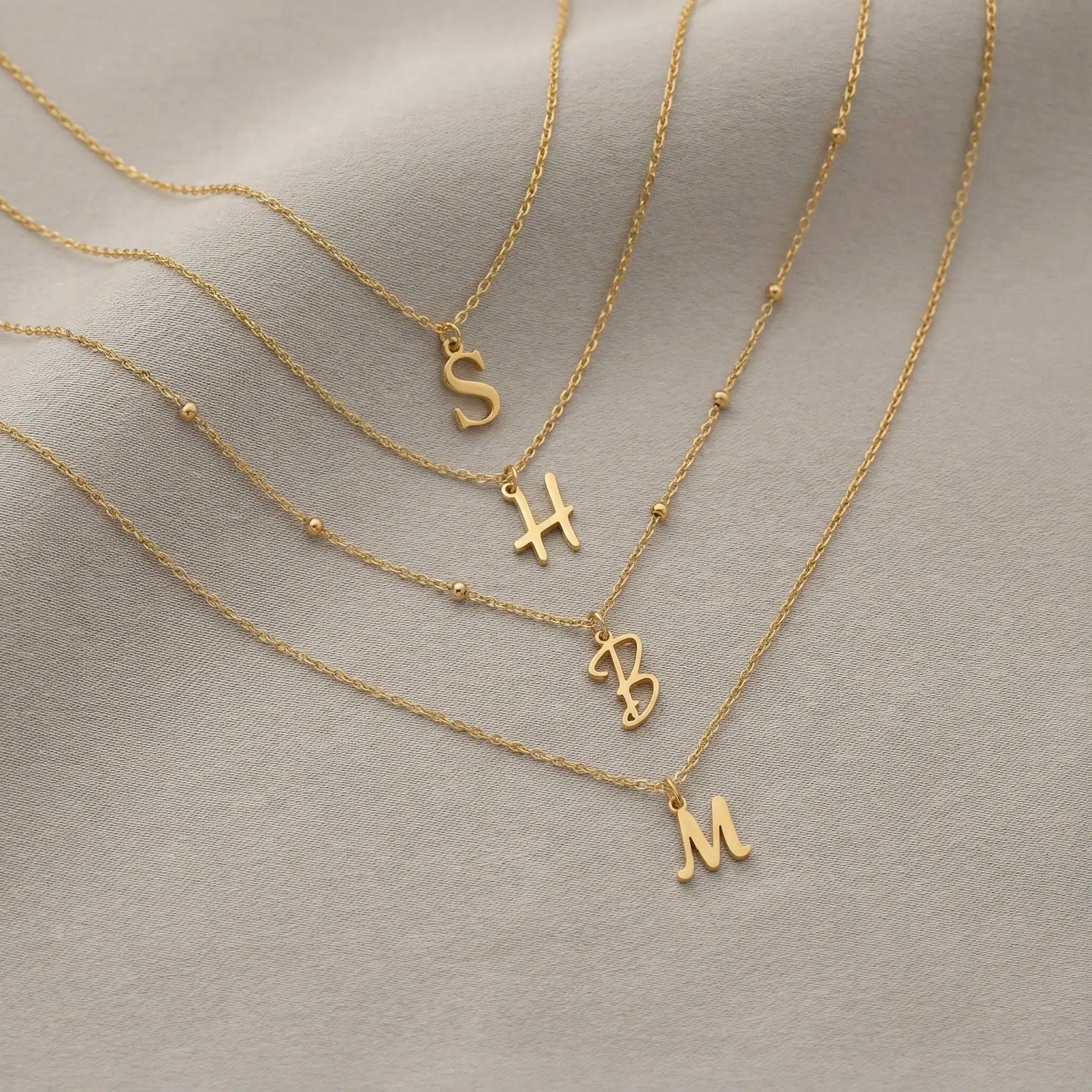 Single Initial Necklace in 18ct Gold, Sterling Silver or Gold Vermeil