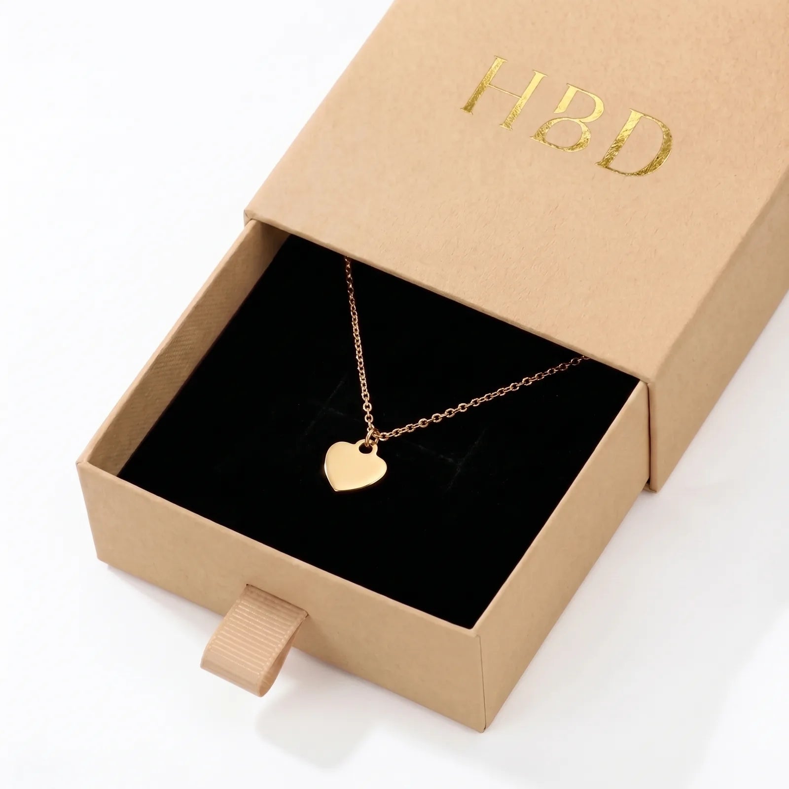 Solid Heart Charm Necklace & Bracelet