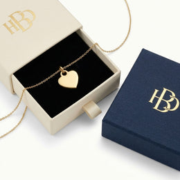 Solid Heart Charm Necklace & Bracelet