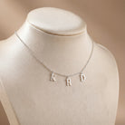 Necklace Solid Silver / 18" Inches Triple Initial Necklace HBD