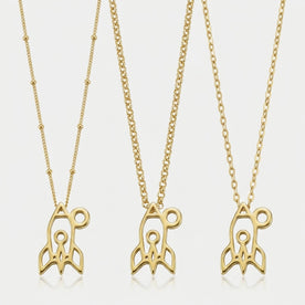 Space Rocket Charm Necklace & Bracelet