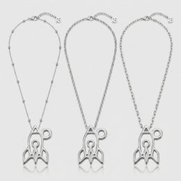 Space Rocket Charm Necklace & Bracelet