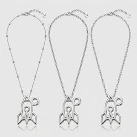 Space Rocket Charm Necklace & Bracelet