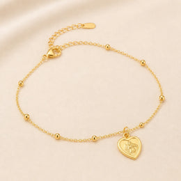 St Christopher Heart Bracelet in 14ct Gold or Sterling Silver