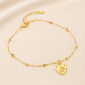 St Christopher Heart Bracelet in 14ct Gold or Sterling Silver