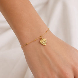 St Christopher Heart Bracelet in 14ct Gold or Sterling Silver