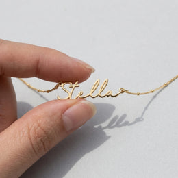 Stella Name Necklace | 18ct Gold, Silver & Vermeil | Ready to Ship