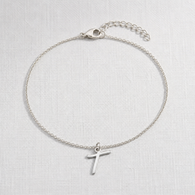 T Bracelet | Initial & Letter T Charm, Gold & Silver