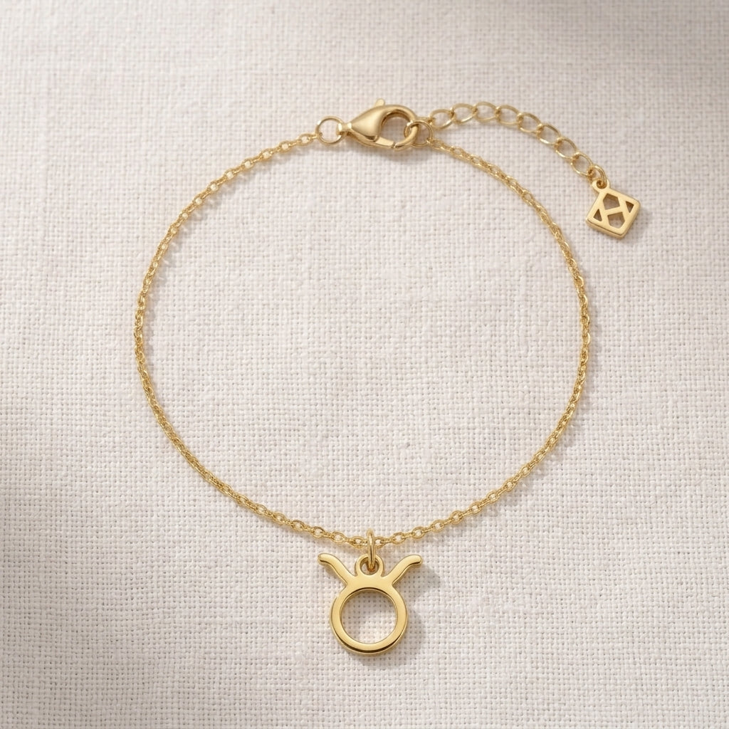 Taurus Zodiac Bracelet | Star Sign Charm, Gold & Silver