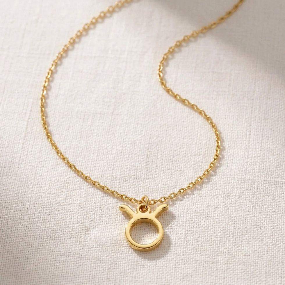 Collier Taureau | Pendentif signe astrologique, or et argent