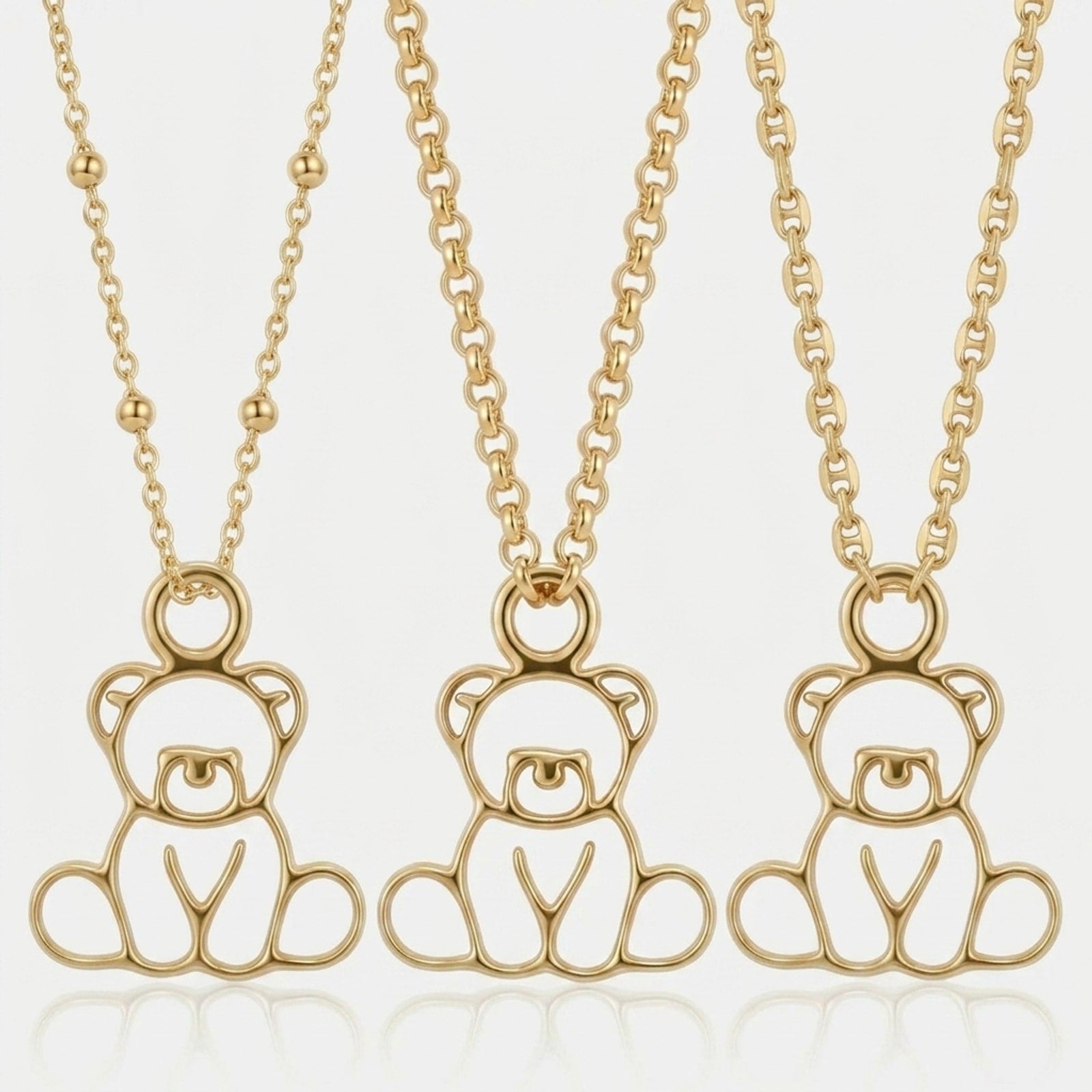 Teddy Bear Charm Necklace & Bracelet