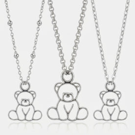Teddy Bear Charm Necklace & Bracelet