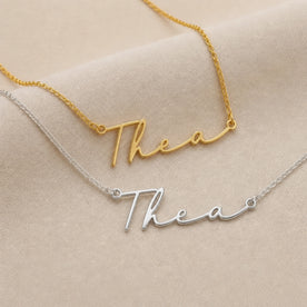 Thea Name Necklace | 18ct Gold, Silver & Vermeil | Ready to Ship