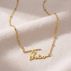 Theo Name Necklace | 18ct Gold, Silver & Vermeil | Ready to Ship