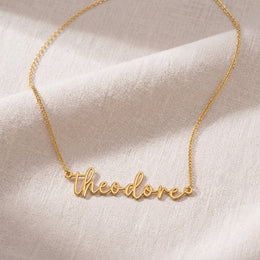 Theodore Name Necklace | 18ct Gold, Silver & Vermeil | Ready to Ship