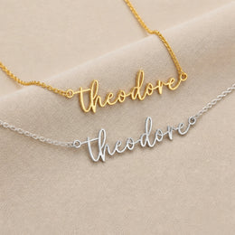 Theodore Name Necklace | 18ct Gold, Silver & Vermeil | Ready to Ship