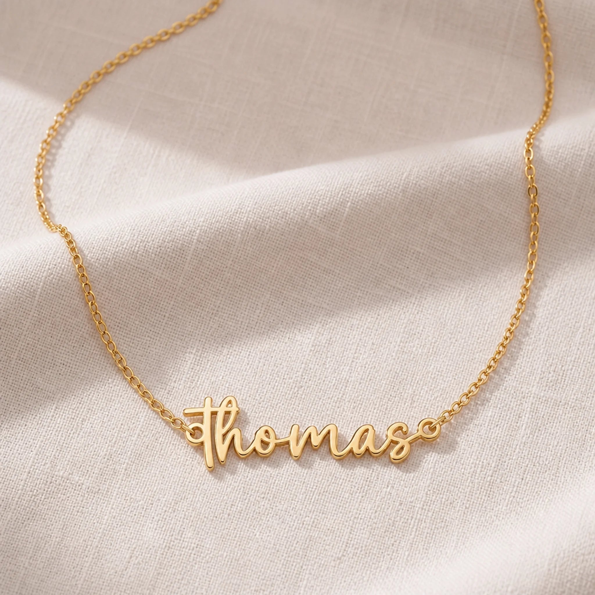 Thomas Name Necklace | 18ct Gold, Silver & Vermeil | Ready to Ship